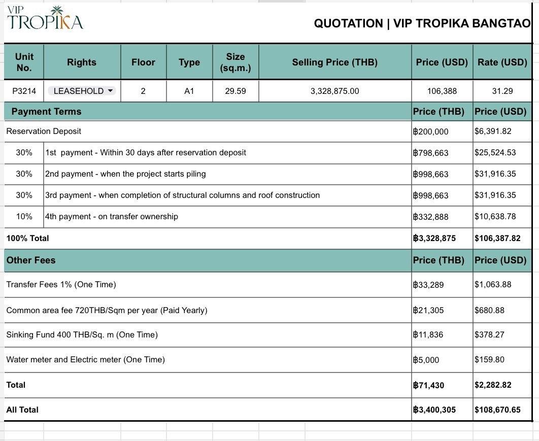 VIP TROPIKA: пример взноса платежей - 1