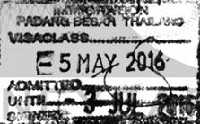 Штамп о продлении тайской визы
